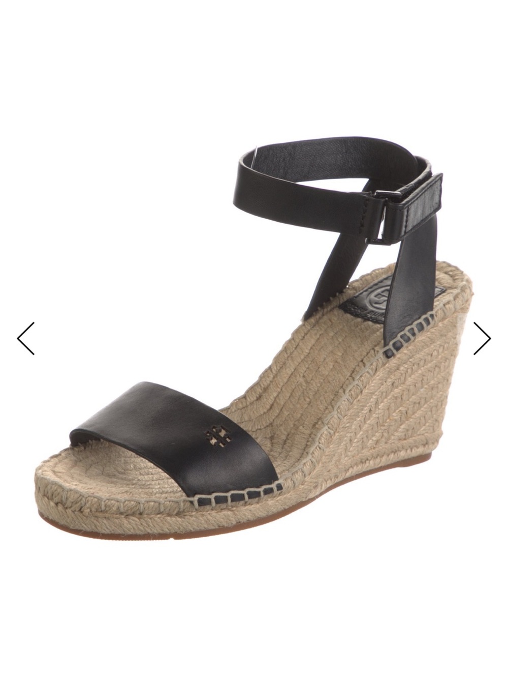 Tory Burch Espadrille Wedge Black Sandal
